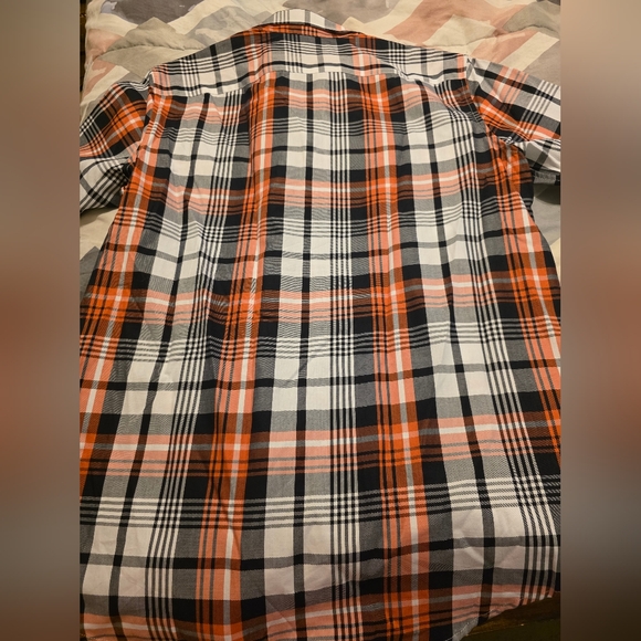 Michael Kors Orange and Black Casual Button Down Shirt Classic Fit Size S - Picture 3 of 5